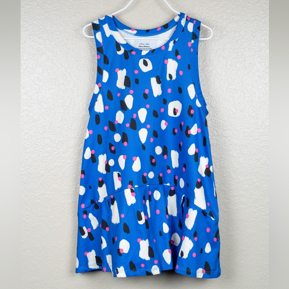 Hanna Andersson Blue Sleeveless Dress with Colorful Print